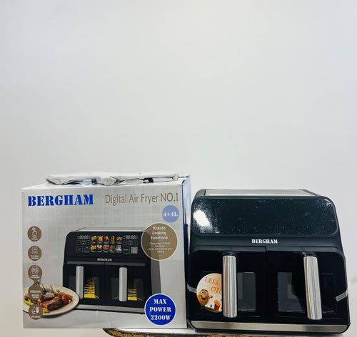 مقلاة BERGHAM الرقمية الهوائية  – سعة كبيرة وجودة عالمية!